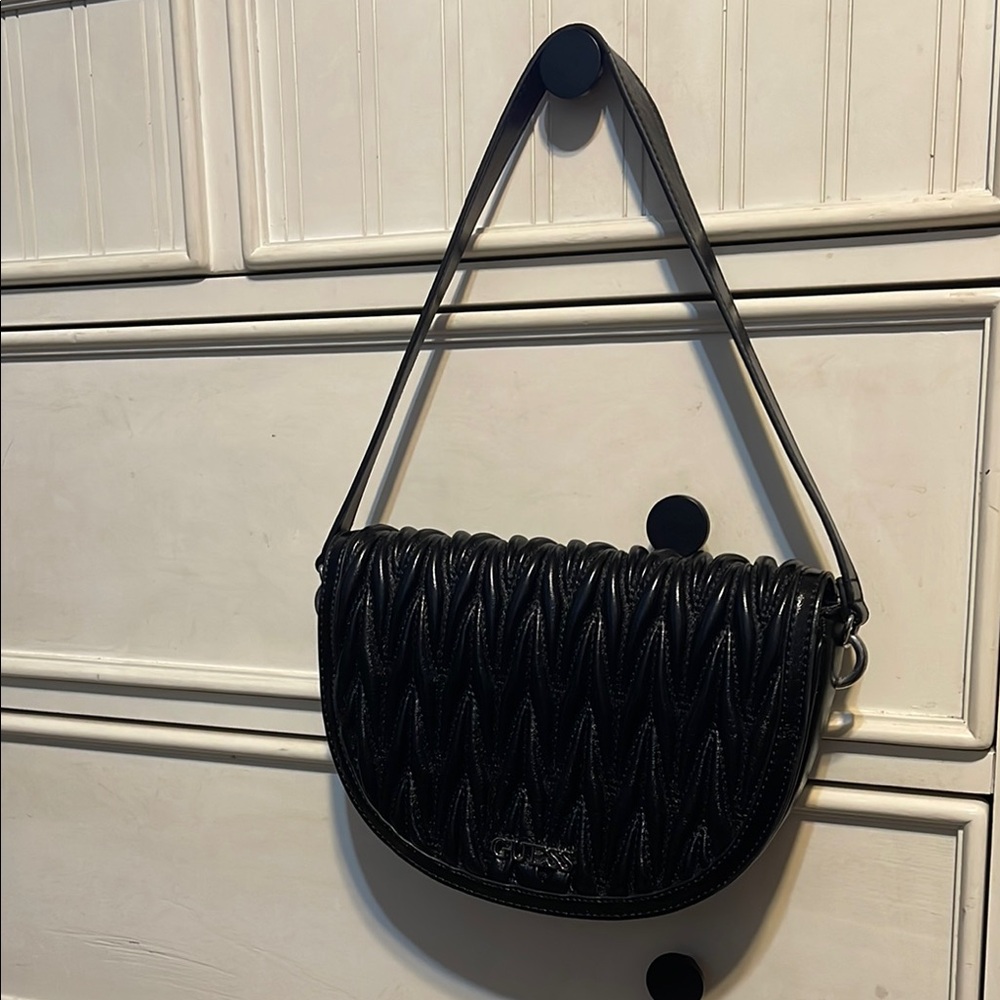 Guess Black Quilted Shoulder Bag